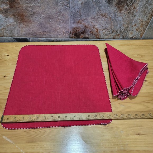 Rel Linen Cloth Table Napkins Reversible Set of 6 - Picture 7 of 9